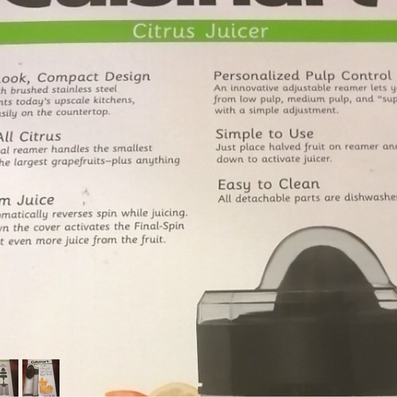 CUISINART Citrus Juicer EUC easy clean easy use pulp control low pulp - Picture 8 of 8